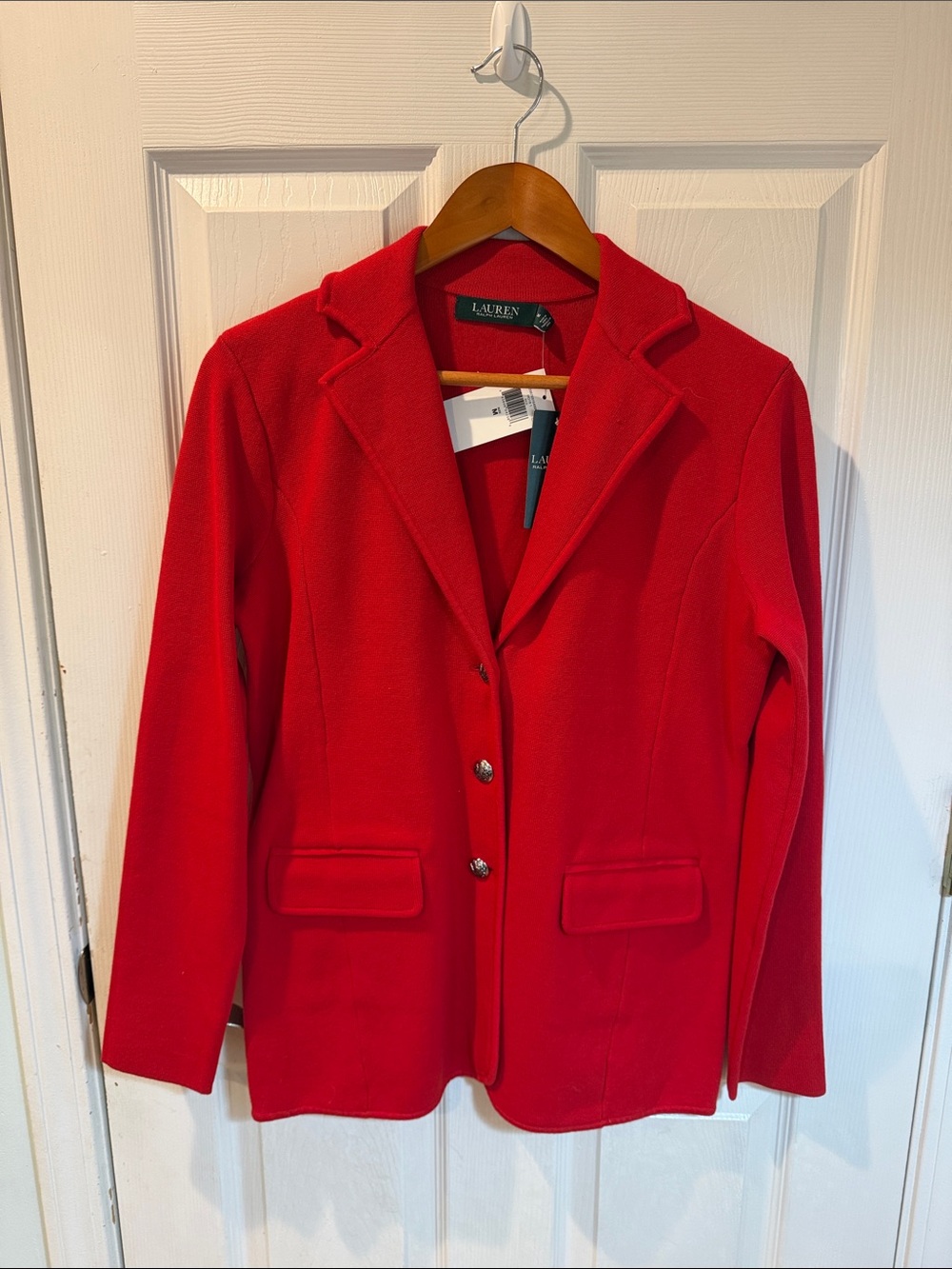 Lauren Ralph Lauren Bold Red Tailored Blazer Jacket